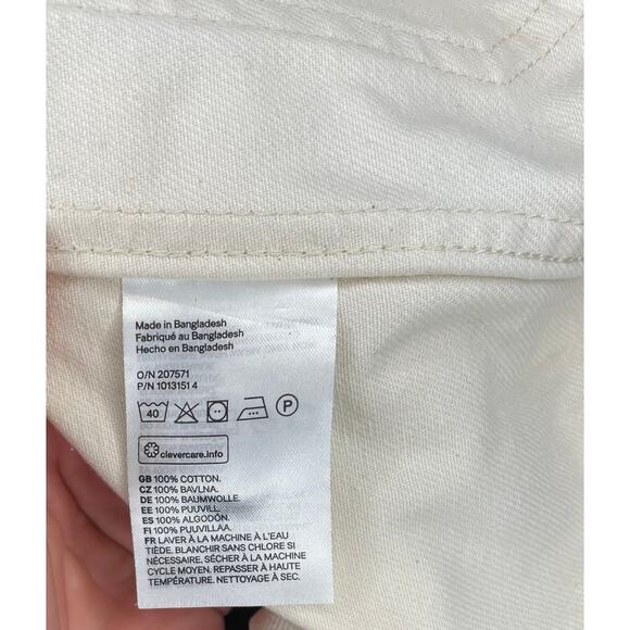 H&M Heavy Cotton Canvas Utility Overshirt Jacket L Cream Chore Style EUC Unisex - Picture 8 of 10